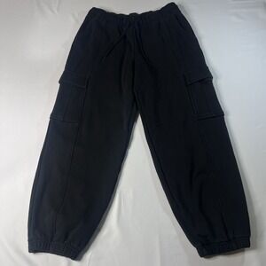 Men's Athletes Heavy Weight Jogger Cargo Sweatpants Black